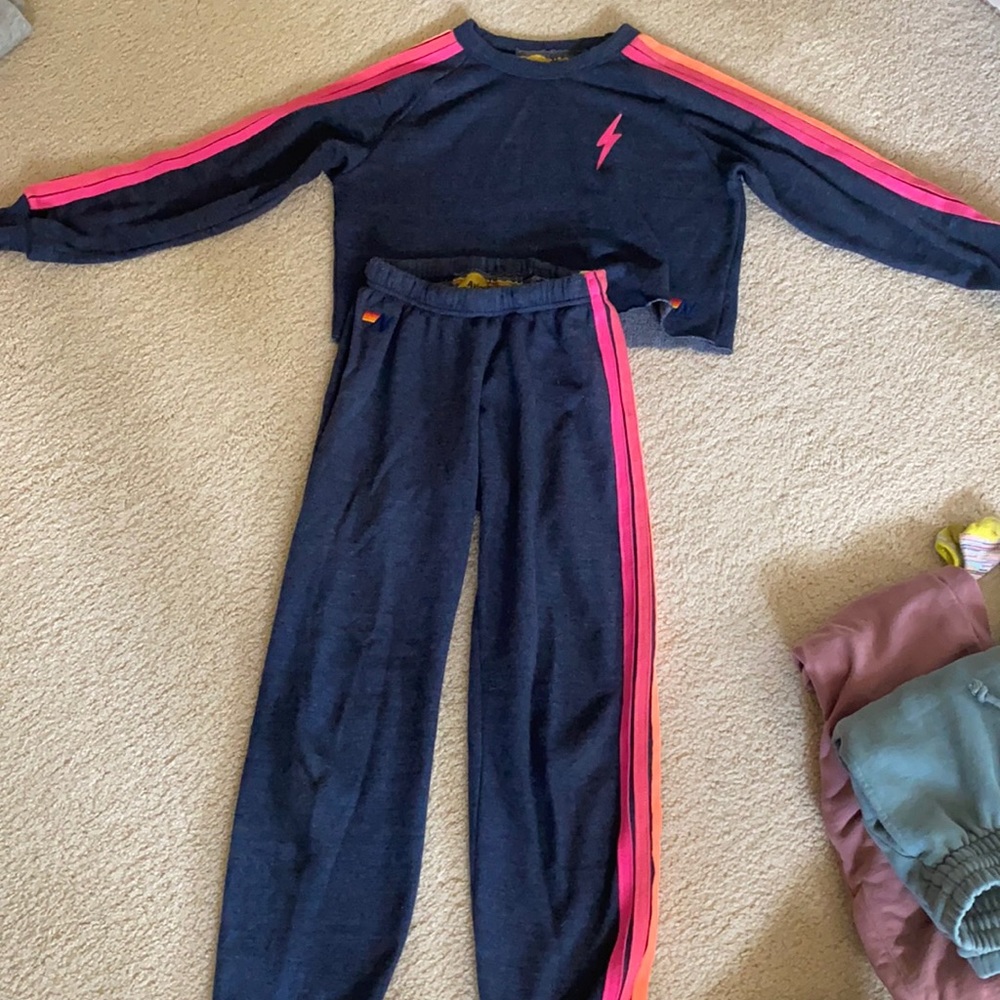 Aviator Nation Bolt Heather Blue set xs